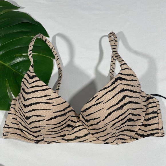 NWT Shade‎ & Shore [ 32B ] Bikini Top + Cheeky Bottom [ Small ] Animal Lurex - Picture 6 of 12